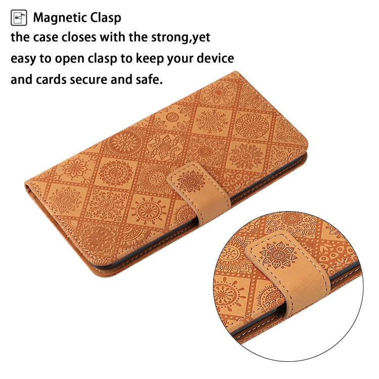 For Honor 200 Lite Global Ethnic Style Embossed Pattern Leather Phone Case(Brown)