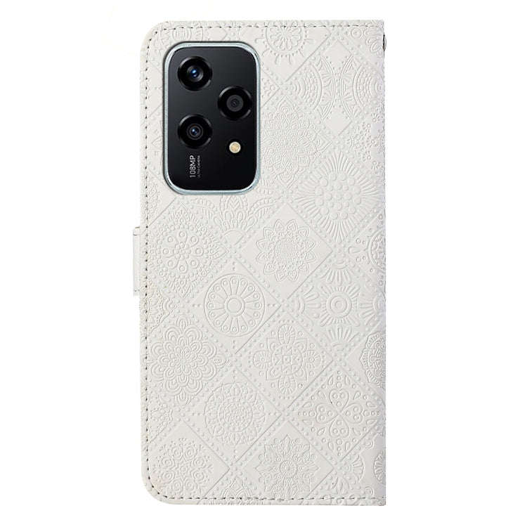 For Honor 200 Lite Global Ethnic Style Embossed Pattern Leather Phone Case(White)