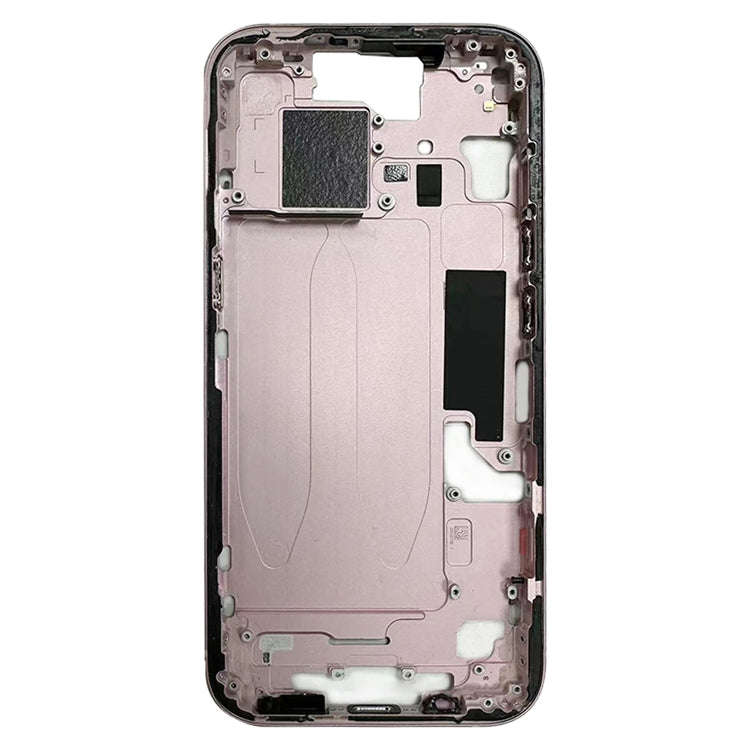 For iPhone 15 Middle Frame Bezel Plate with Side Keys + Card Tray, Version:US Version(Pink)
