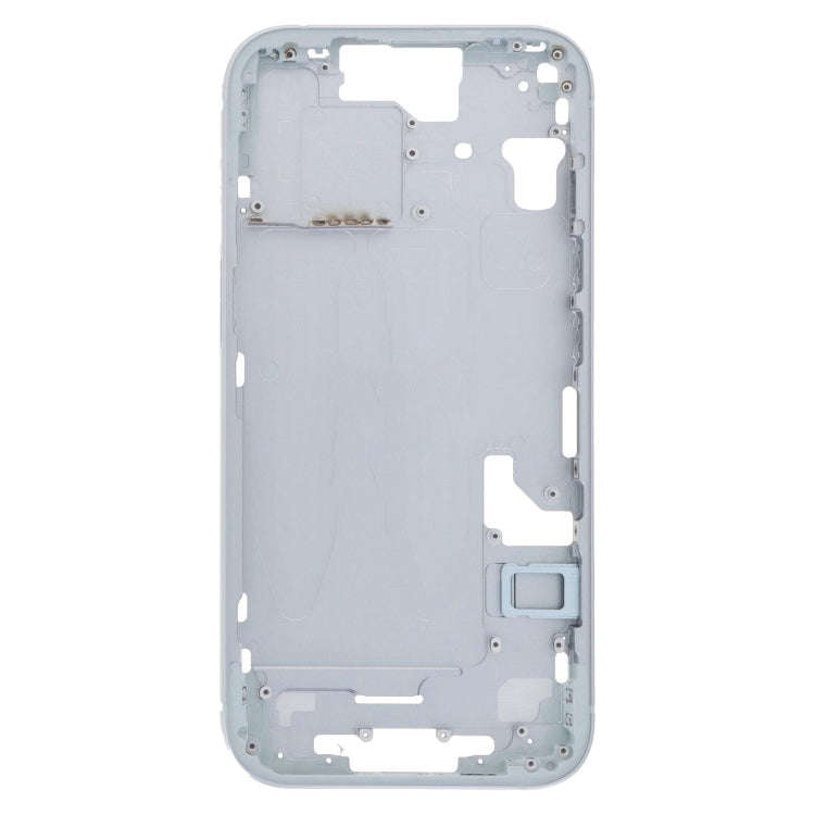 For iPhone 15 Middle Frame Bezel Plate with Side Keys + Card Tray, Version:CE EU Version(Blue)