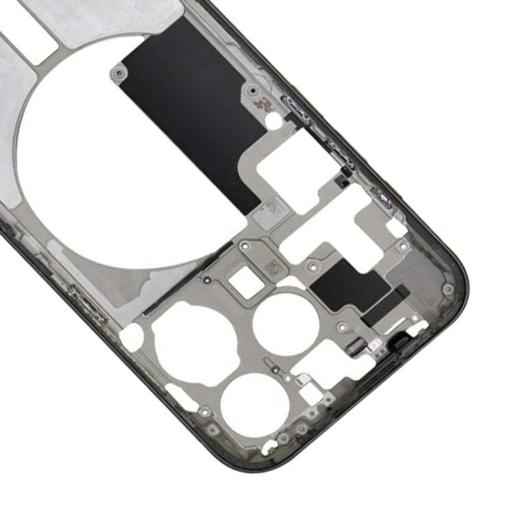 For iPhone 15 Pro Middle Frame Bezel Plate with Side Keys + Card Tray, Version:CE EU Version(Black)