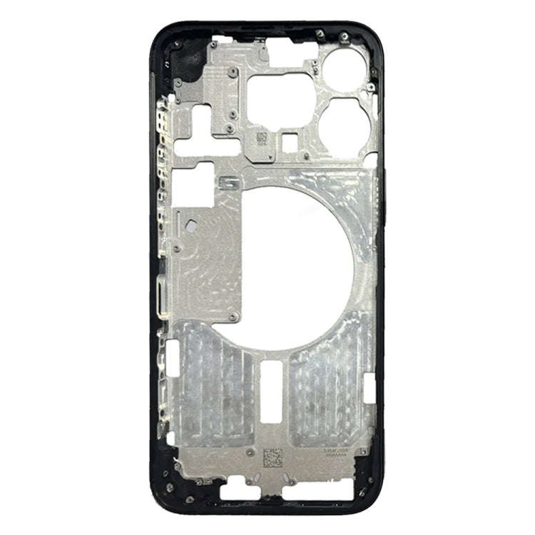 For iPhone 15 Pro Max Middle Frame Bezel Plate with Side Keys + Card Tray, Version:US Version(Black)
