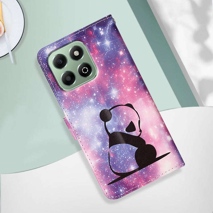 For Honor X6b Colored Drawing Pattern Plain Weave Leather Phone Case(Baby Panda)