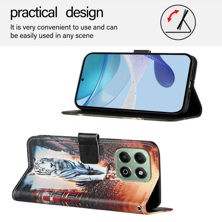 For Honor X6b Colored Drawing Pattern Plain Weave Leather Phone Case(Cats And Tigers)