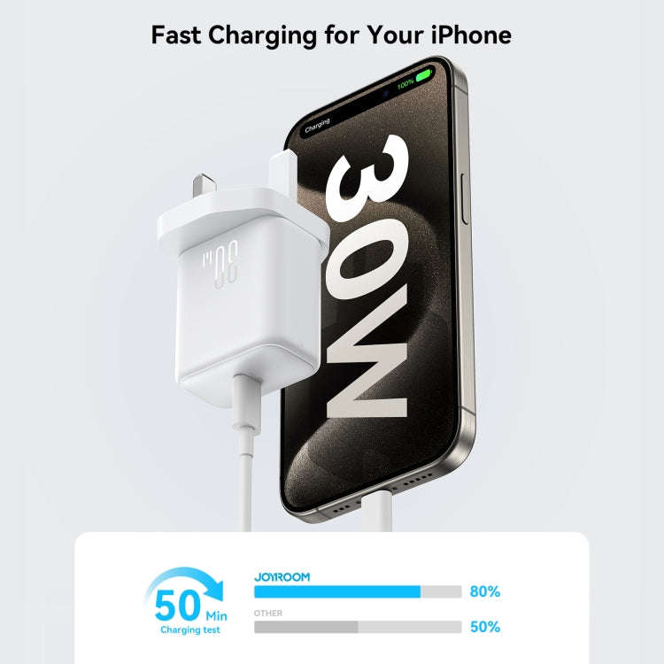 JOYROOM JR-TCF24 30W USB-C / Type-C Fast Charger, Specification:UK Plug(White)