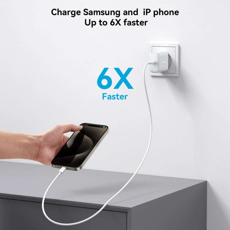 JOYROOM JR-TCF24 30W USB-C / Type-C Fast Charger with Cable Set, Specification:EU Plug(White)