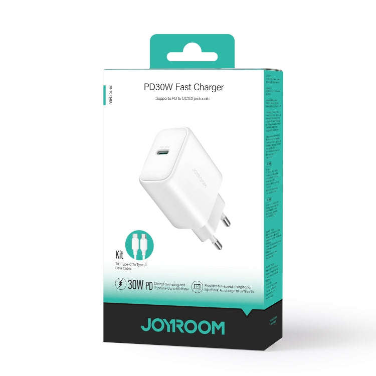 JOYROOM JR-TCF24 30W USB-C / Type-C Fast Charger with Cable Set, Specification:EU Plug(White)