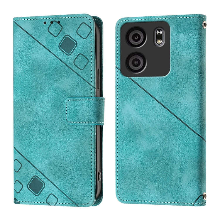 For BLU View 5 Skin-feel Embossed Leather Phone Case(Green)