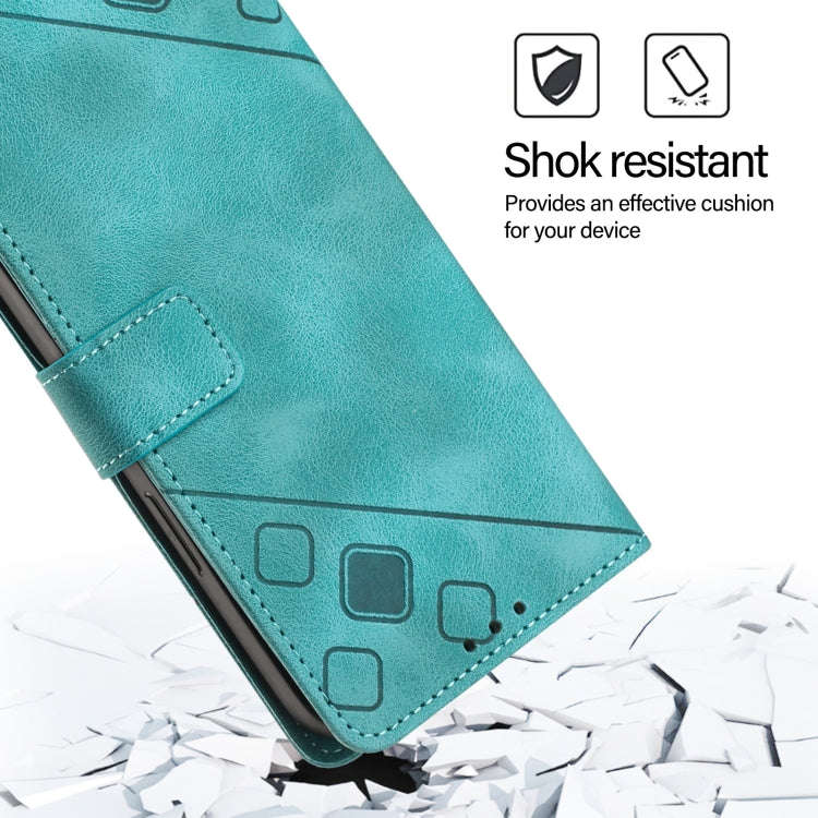 For BLU View 5 Skin-feel Embossed Leather Phone Case(Green)