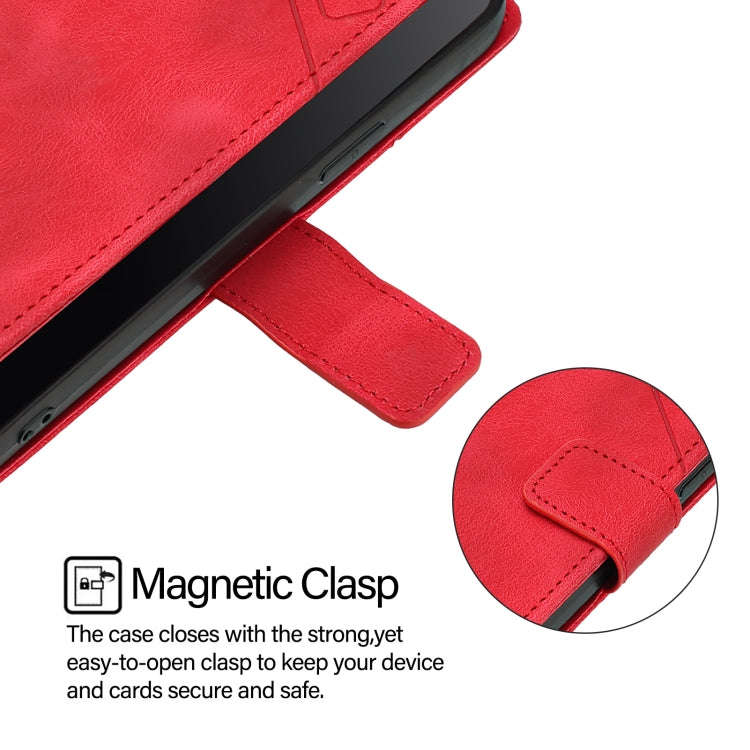 For BLU View 5 Skin-feel Embossed Leather Phone Case(Red)