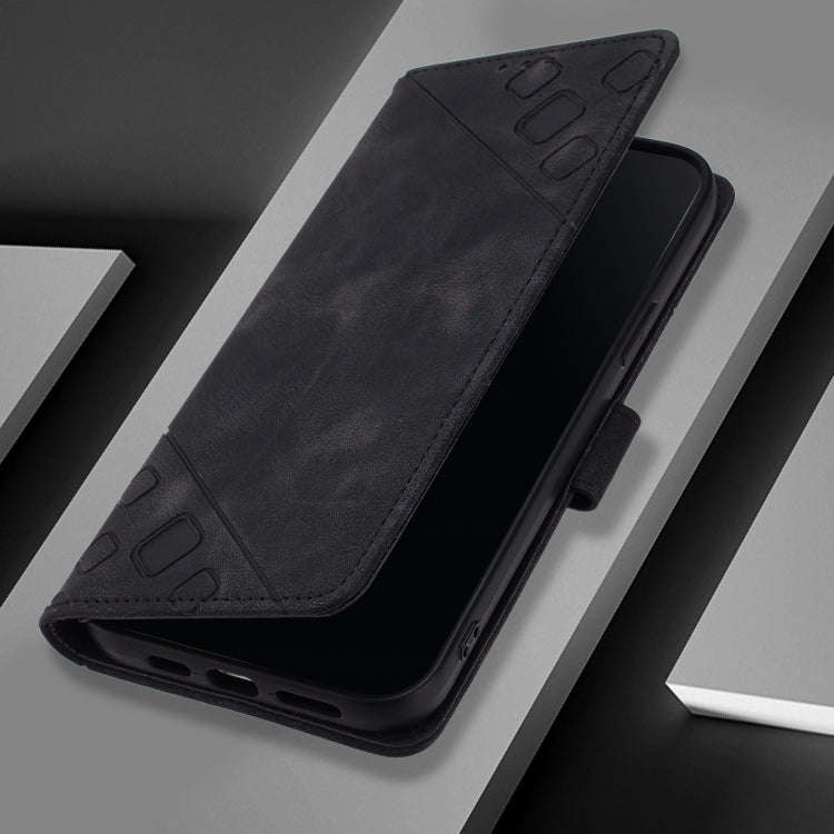 For BLU View 5 Skin-feel Embossed Leather Phone Case(Black)