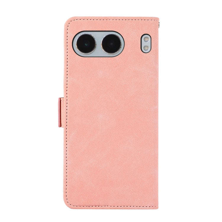 For OnePlus Nord 4 ABEEL Frosted Magnetic RFID Leather Phone Case(Pink)