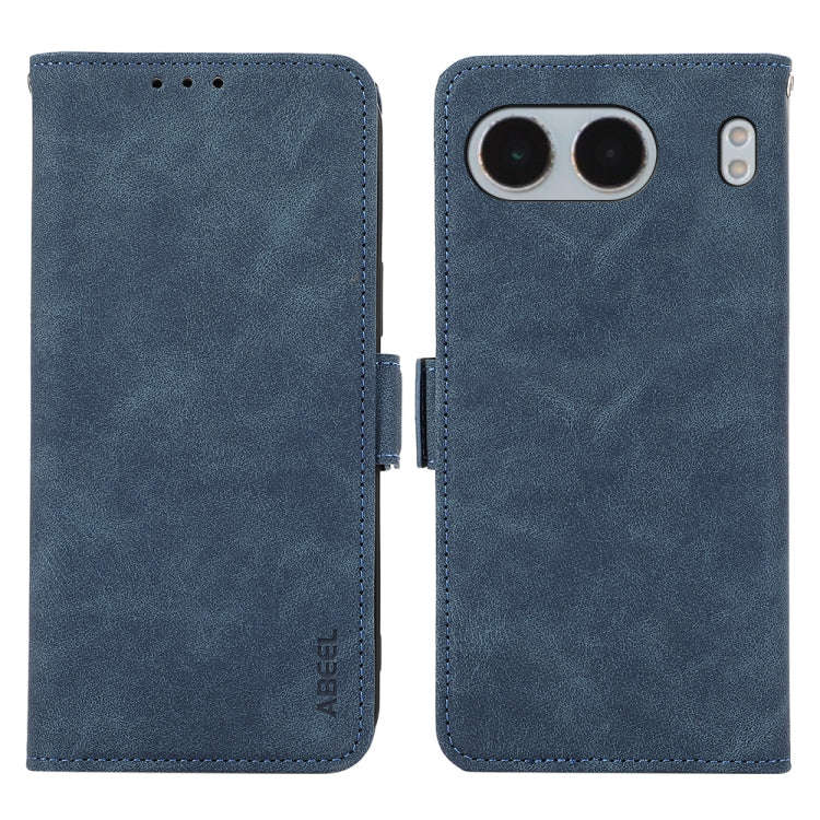 For OnePlus Nord 4 ABEEL Frosted Magnetic RFID Leather Phone Case(Blue)