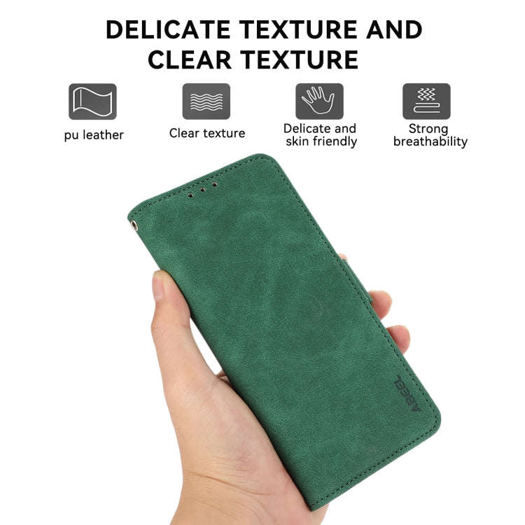 For OnePlus Nord 4 ABEEL Frosted Magnetic RFID Leather Phone Case(Green)