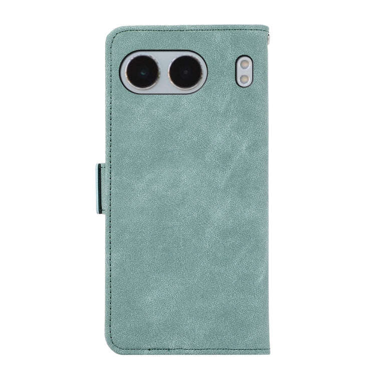 For OnePlus Nord 4 ABEEL Frosted Magnetic RFID Leather Phone Case(Cyan)