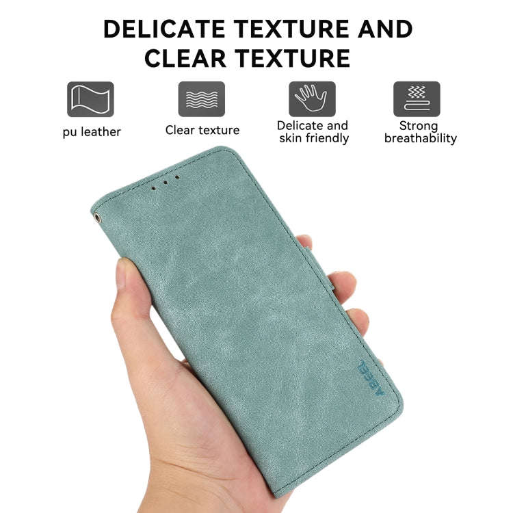 For OnePlus Nord 4 ABEEL Frosted Magnetic RFID Leather Phone Case(Cyan)