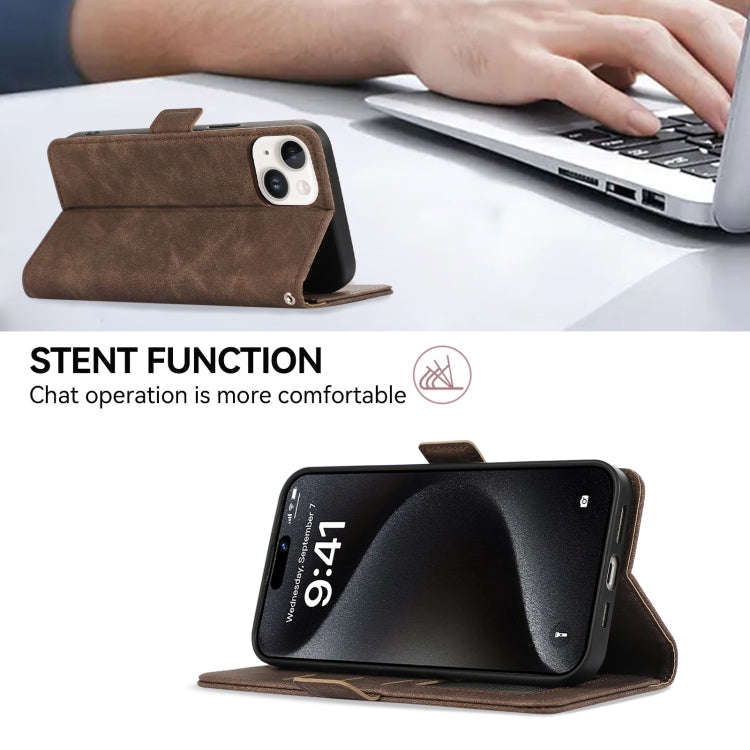 For OnePlus Nord 4 ABEEL Frosted Magnetic RFID Leather Phone Case(Brown)