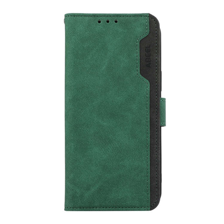 For OnePlus Nord 4 ABEEL Color Block Magnetic RFID Leather Phone Case(Green-Black)