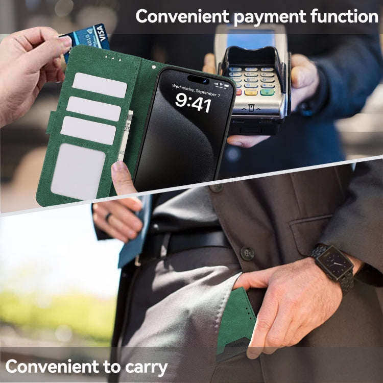 For OnePlus Nord 4 ABEEL Color Block Magnetic RFID Leather Phone Case(Green-Black)