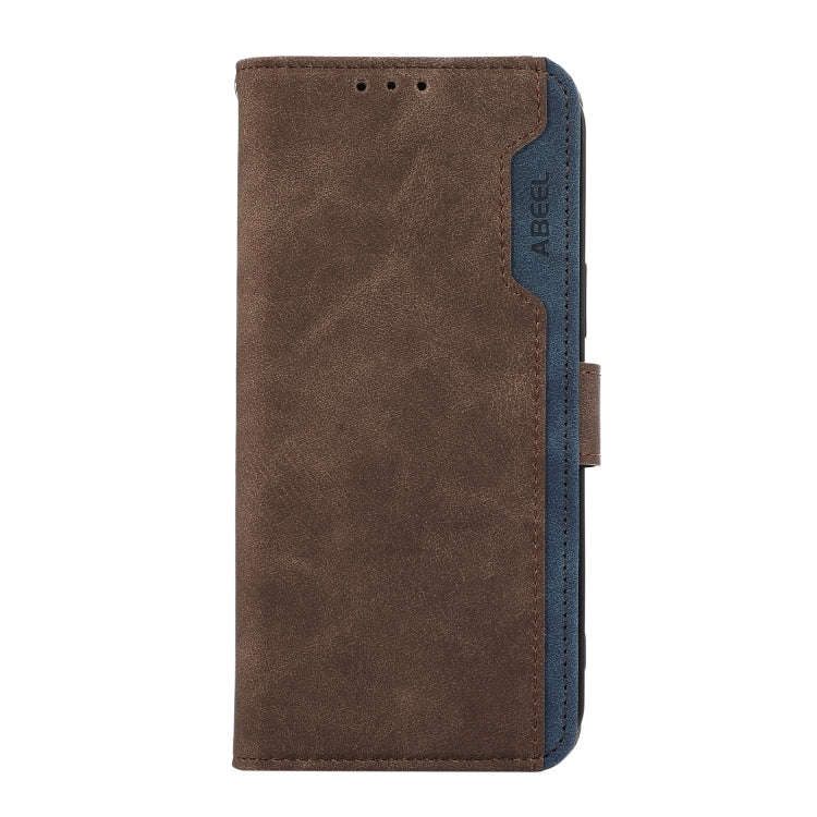 For OnePlus Nord 4 ABEEL Color Block Magnetic RFID Leather Phone Case(Brown-Blue)