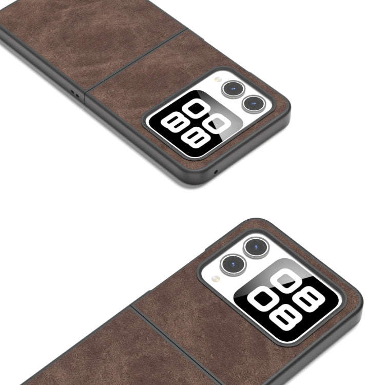 For Huawei nova Flip PU Leather Black Edge Phone Case(Coffee)