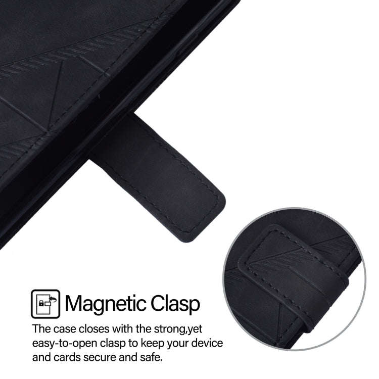 For BLU View 5 Crossbody 3D Embossed Flip Leather Phone Case(Black)