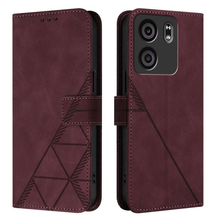 For BLU View 5 Crossbody 3D Embossed Flip Leather Phone Case(Wine Red)