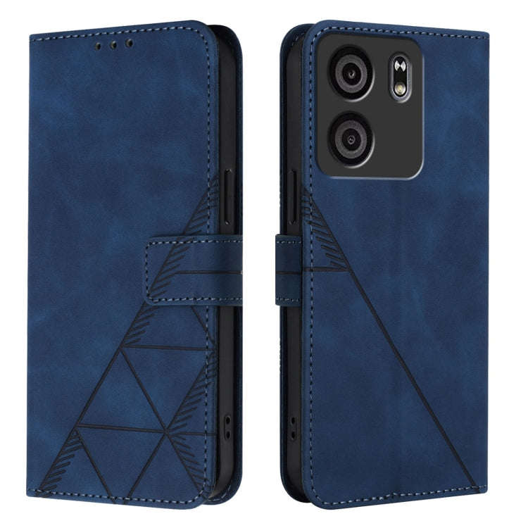 For BLU View 5 Crossbody 3D Embossed Flip Leather Phone Case(Blue)