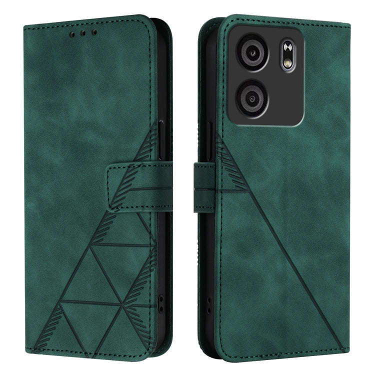For BLU View 5 Crossbody 3D Embossed Flip Leather Phone Case(Green)