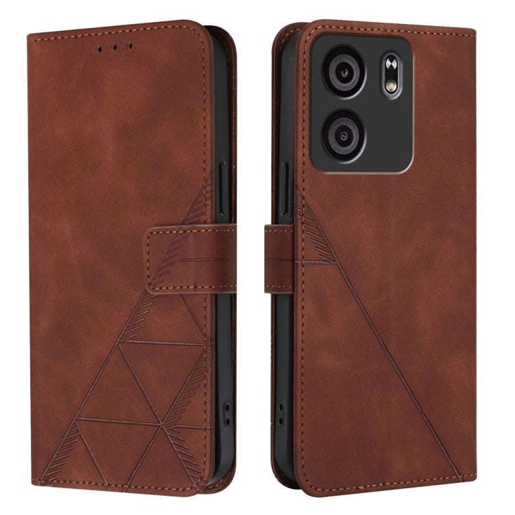 For BLU View 5 Crossbody 3D Embossed Flip Leather Phone Case(Brown)