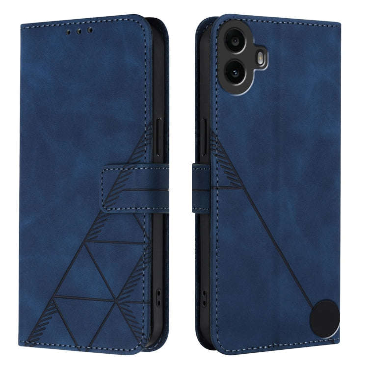 For Nothing CMF Phone 1 Crossbody 3D Embossed Flip Leather Phone Case(Blue)