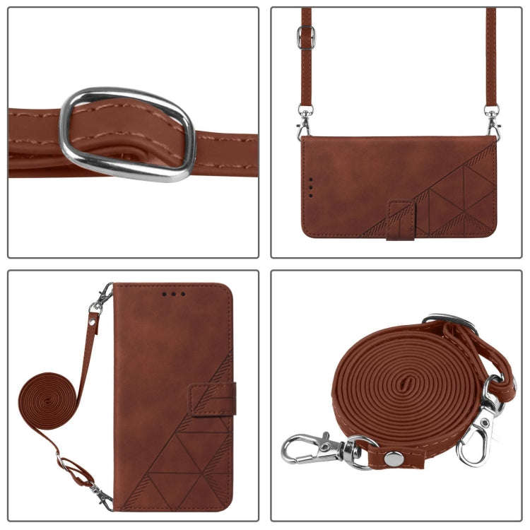 For Nothing CMF Phone 1 Crossbody 3D Embossed Flip Leather Phone Case(Brown)