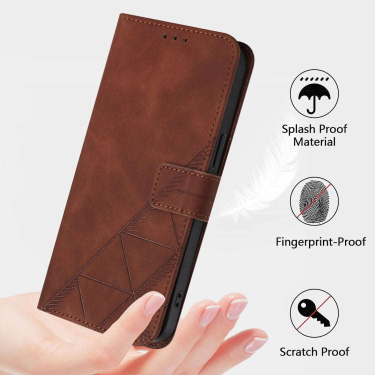 For Nothing CMF Phone 1 Crossbody 3D Embossed Flip Leather Phone Case(Brown)