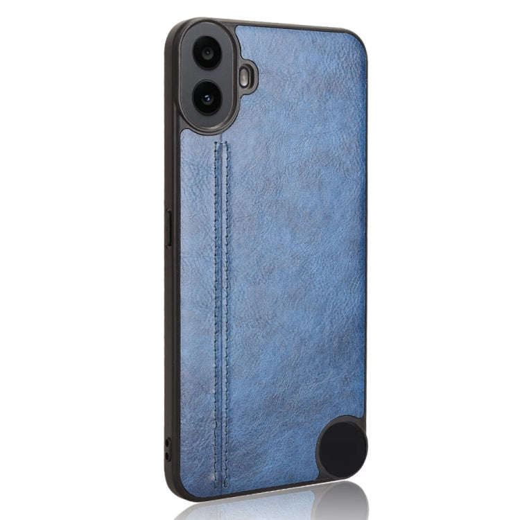 For Nothing CMF Phone 1 Cow Pattern Sewing Card Bag Phone Case(Blue)