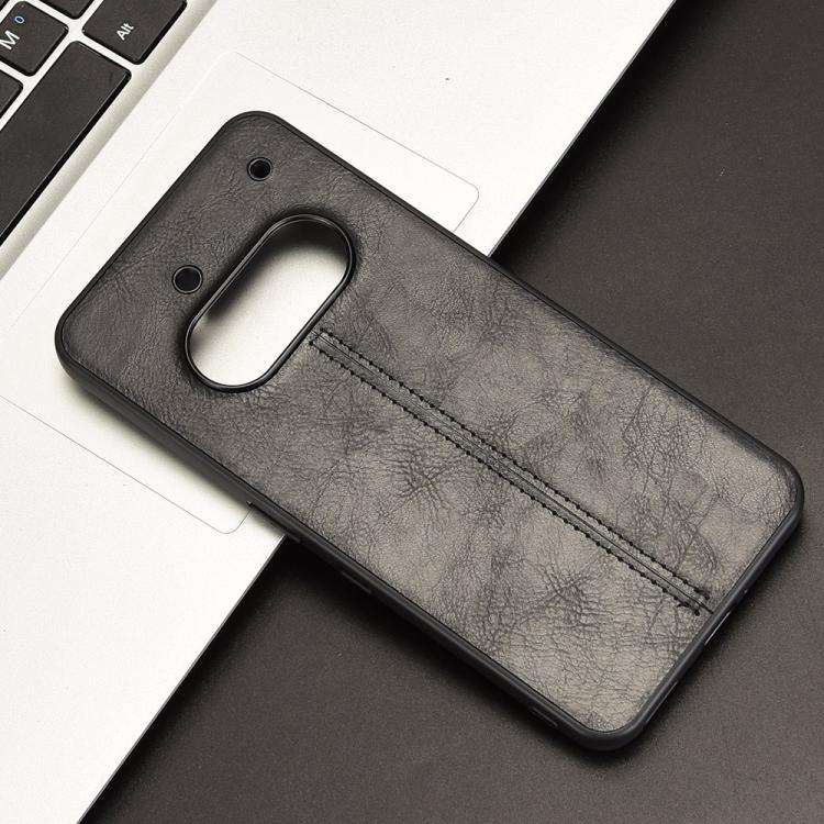 For Nothing Phone 3a Cow Pattern Sewing Card Bag Phone Case(Black)