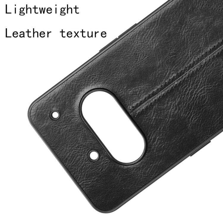 For Nothing Phone 3a Cow Pattern Sewing Card Bag Phone Case(Black)