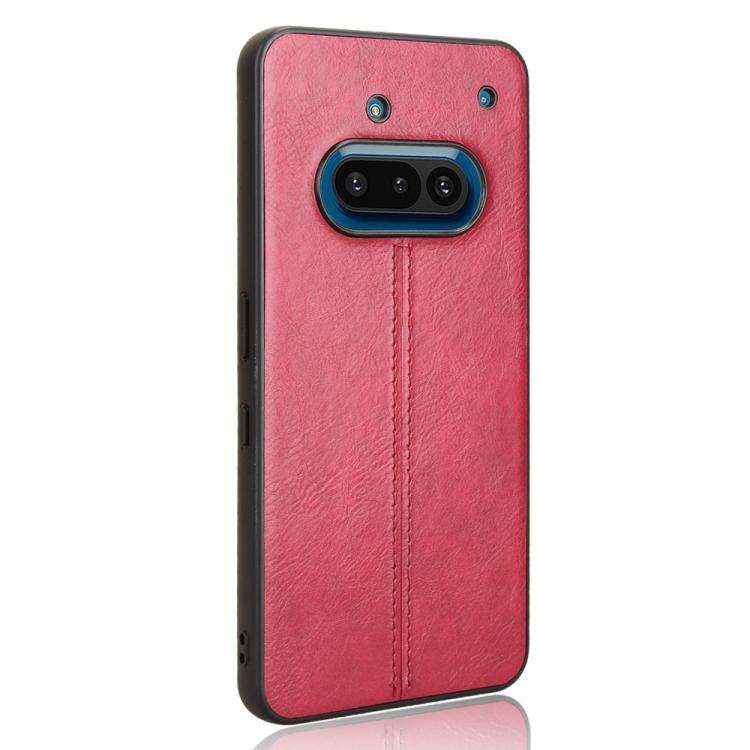 For Nothing Phone 3a Cow Pattern Sewing Card Bag Phone Case(Red)