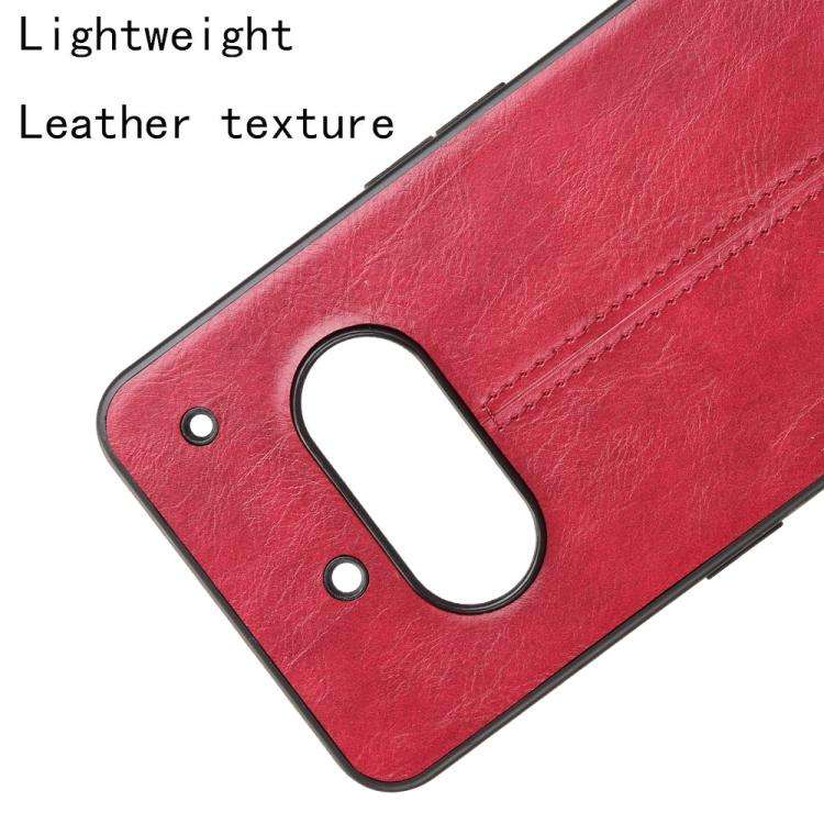 For Nothing Phone 3a Cow Pattern Sewing Card Bag Phone Case(Red)
