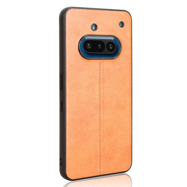 For Nothing Phone 3a Cow Pattern Sewing Card Bag Phone Case(Orange)