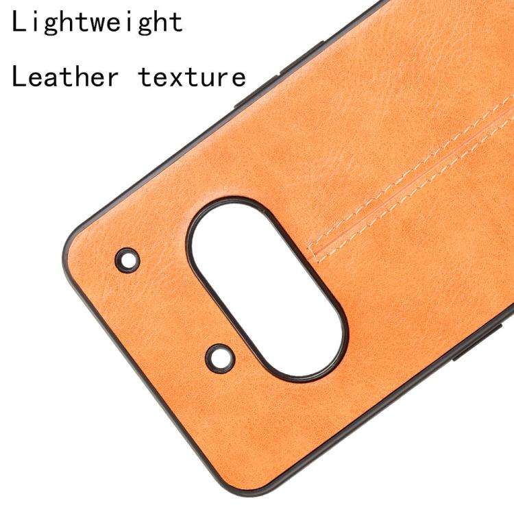 For Nothing Phone 3a Cow Pattern Sewing Card Bag Phone Case(Orange)