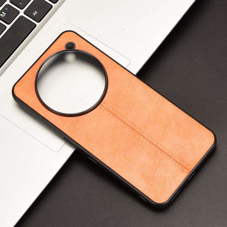 For Nothing Phone 3a Pro Cow Pattern Sewing Card Bag Phone Case(Orange)