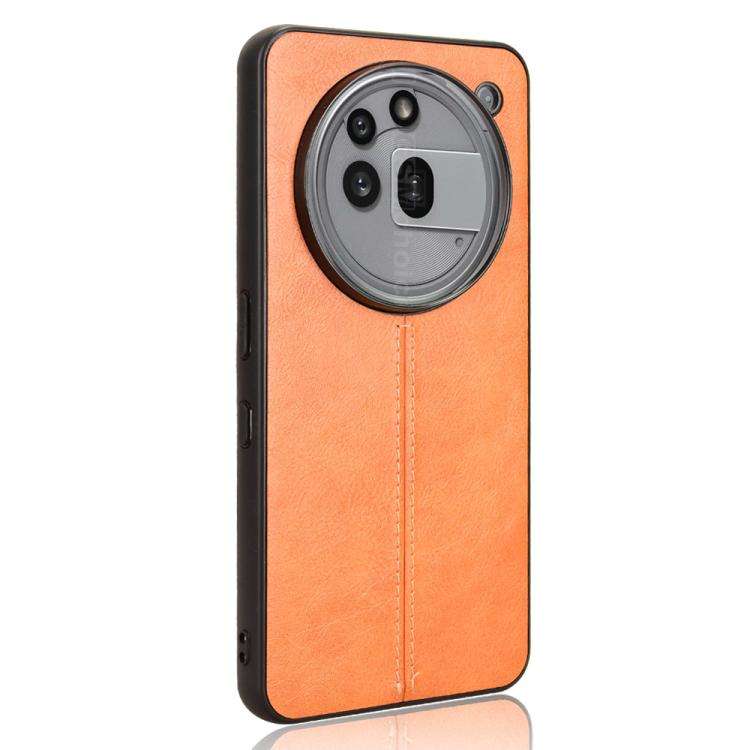For Nothing Phone 3a Pro Cow Pattern Sewing Card Bag Phone Case(Orange)