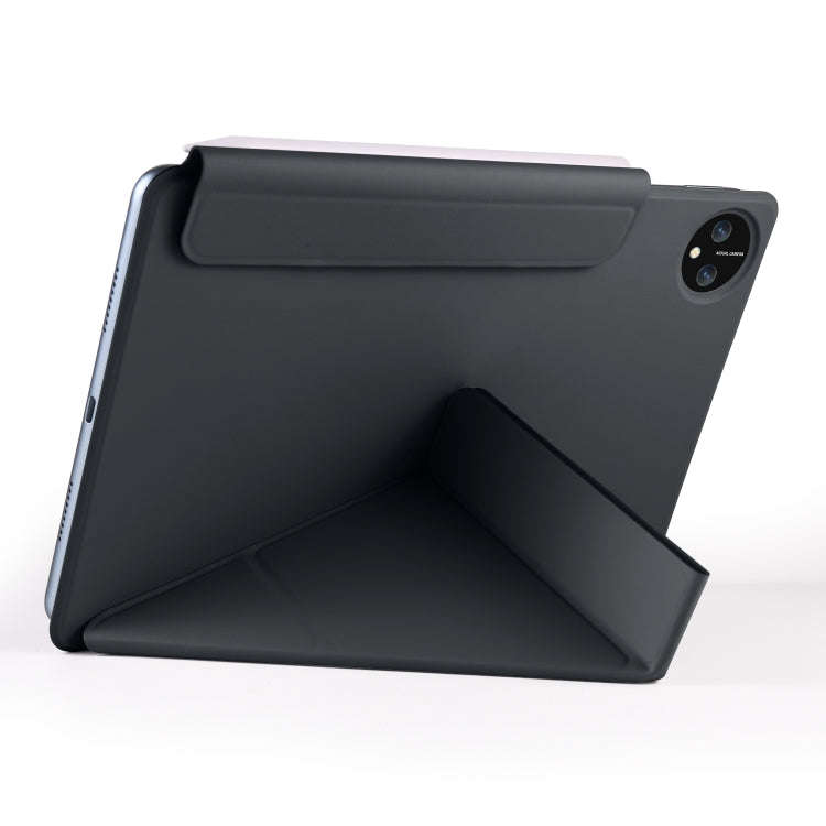 For Honor MagicPad 2 12.3 Fixed Buckle Magnetic Deformation Leather Tablet Case(Black)