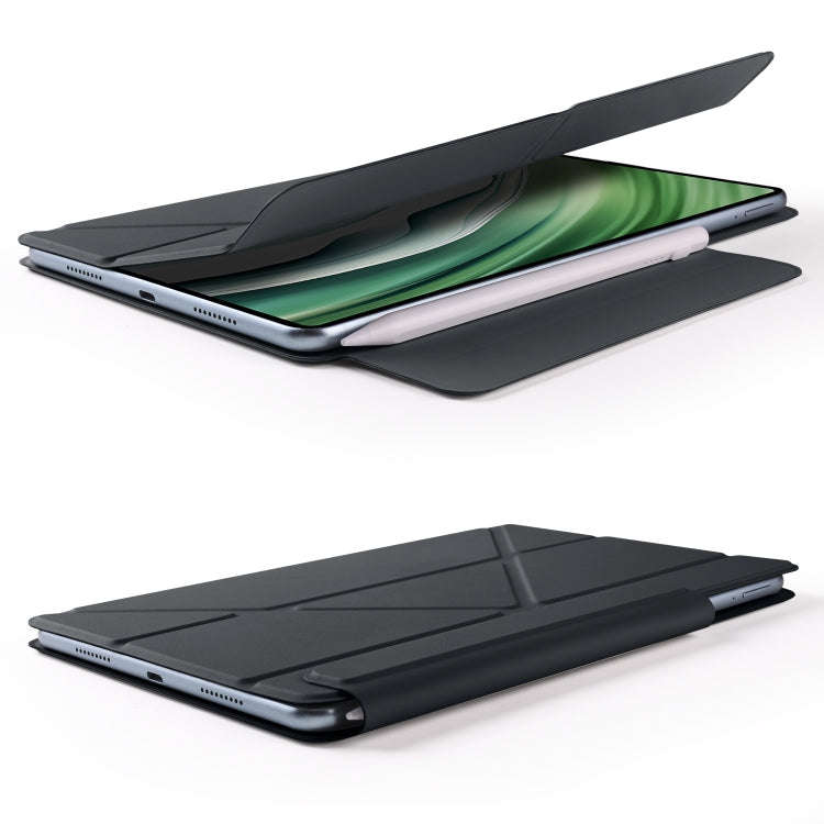 For Honor MagicPad 2 12.3 Fixed Buckle Magnetic Deformation Leather Tablet Case(Black)