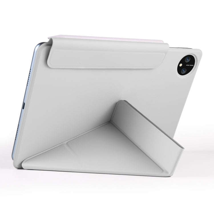For Honor MagicPad 2 12.3 Fixed Buckle Magnetic Deformation Leather Tablet Case(Grey)