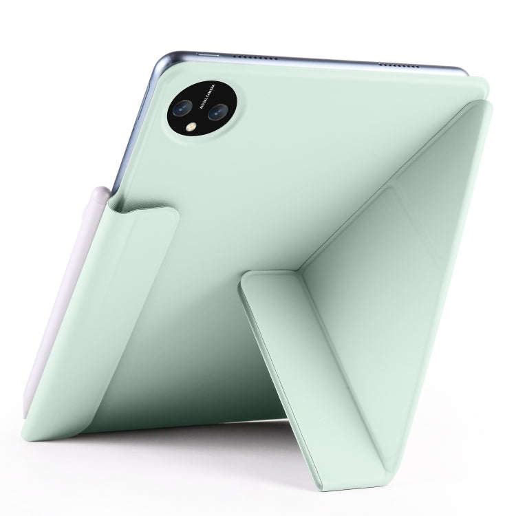 For Honor MagicPad 2 12.3 Fixed Buckle Magnetic Deformation Leather Tablet Case(Baby Green)