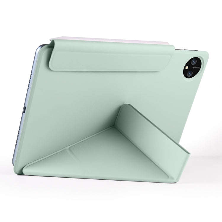 For Honor MagicPad 2 12.3 Fixed Buckle Magnetic Deformation Leather Tablet Case(Baby Green)