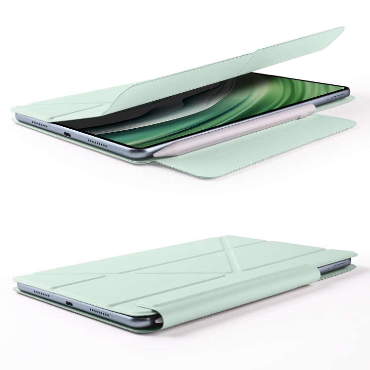 For Honor MagicPad 2 12.3 Fixed Buckle Magnetic Deformation Leather Tablet Case(Baby Green)