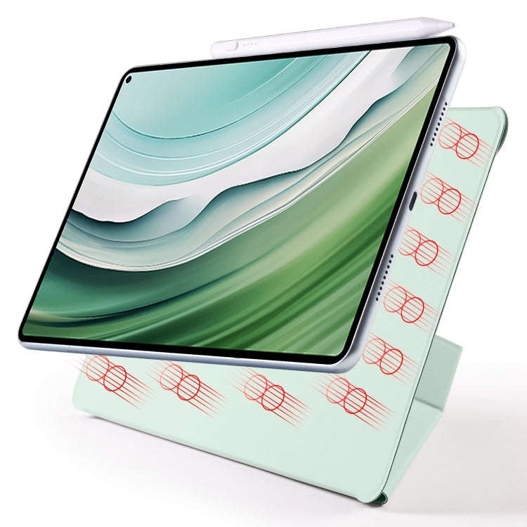 For Honor MagicPad 2 12.3 Fixed Buckle Magnetic Deformation Leather Tablet Case(Baby Green)