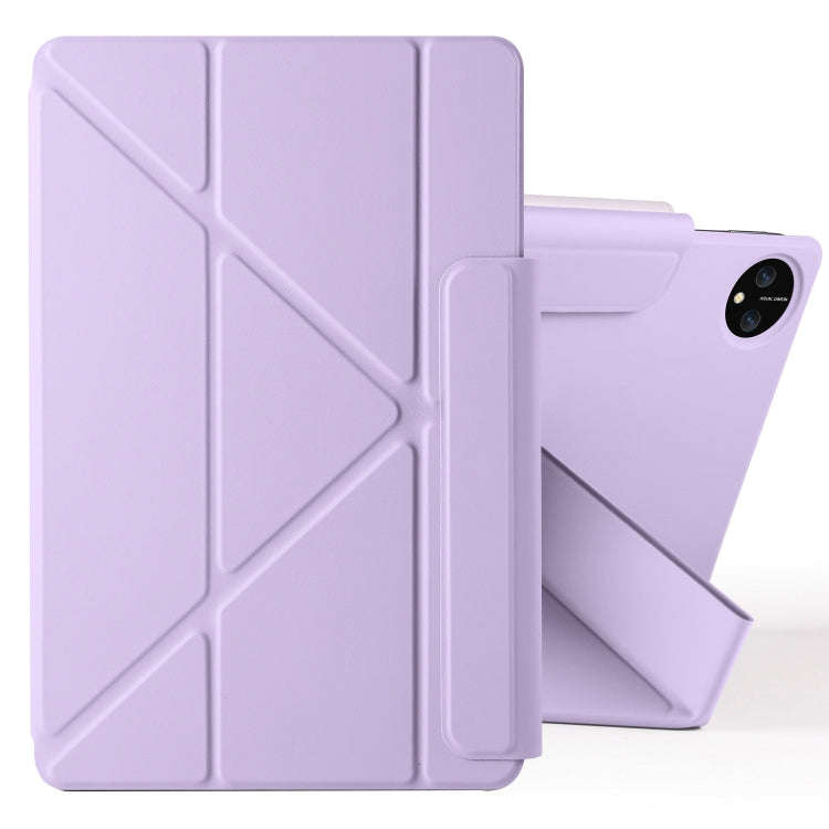 For Honor MagicPad 2 12.3 Fixed Buckle Magnetic Deformation Leather Tablet Case(Taro Purple)